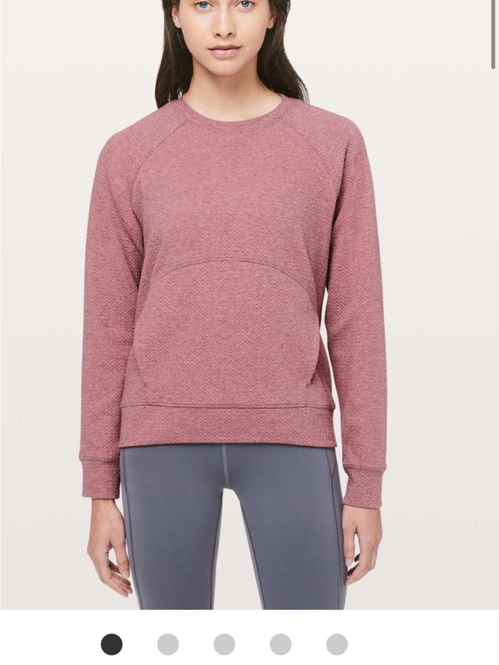 lululemon sz 8/10 Catch a Moment Crew Sweatshirt Heathered Merlot pullover